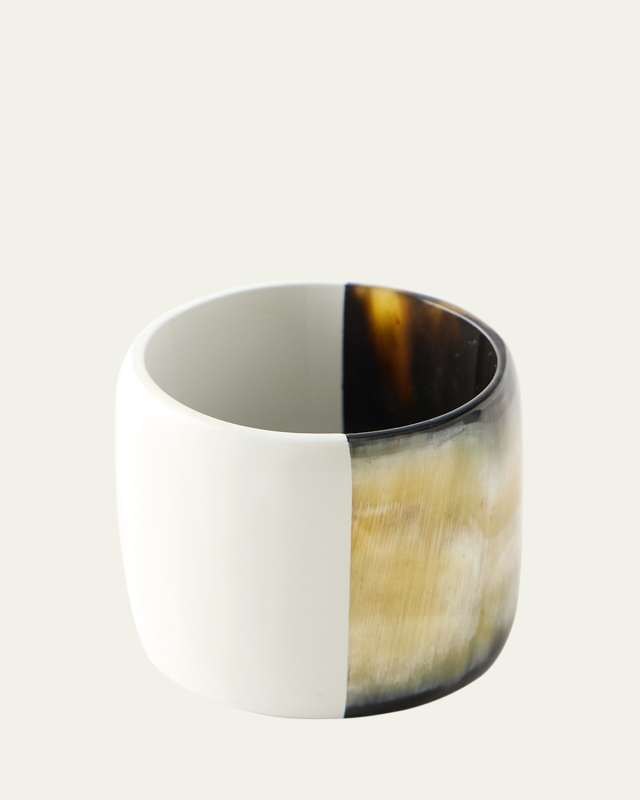 Horn & White Lacquer Napkin Ring